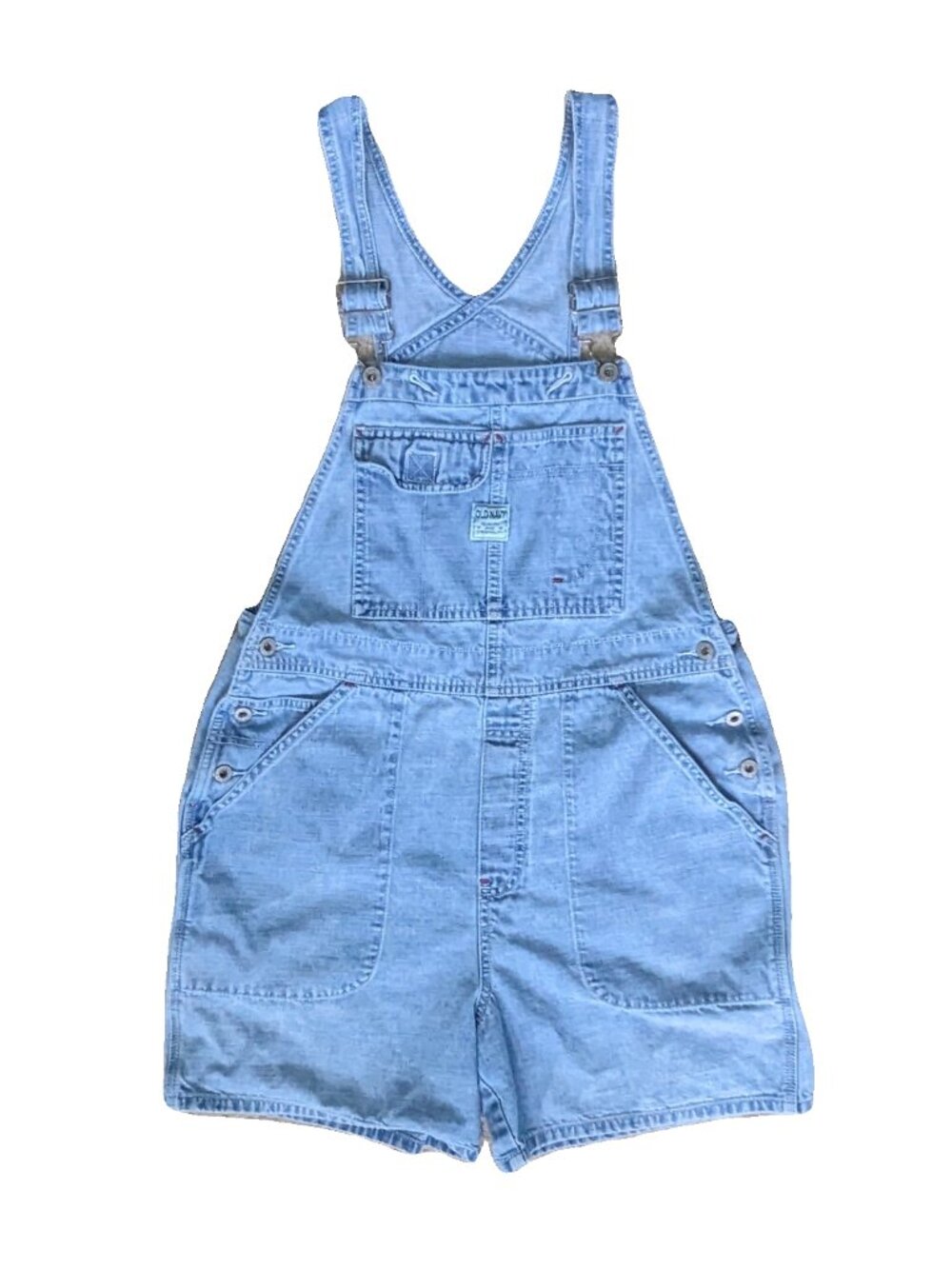Old Navy Vintage Light Wash Bib Short Overalls Size M